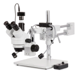 AmScope SM-4NTP-8W-3M3 7X-45X Trinocular Simul-Focal Lockable Stereo Zoom Microscope w/8W LED Dual Gooseneck Illuminator and 3MP USB 3.0 C-mount Camera on Double Arm Boom Stand (2)