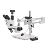 AmScope SM-4NTP-8W-3M3 7X-45X Trinocular Simul-Focal Lockable Stereo Zoom Microscope w/8W LED Dual Gooseneck Illuminator and 3MP USB 3.0 C-mount Camera on Double Arm Boom Stand (1)