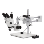 AmScope SM-4NTP-8W-3M3 7X-45X Trinocular Simul-Focal Lockable Stereo Zoom Microscope w/8W LED Dual Gooseneck Illuminator and 3MP USB 3.0 C-mount Camera on Double Arm Boom Stand (0)