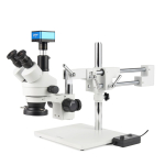 AmScope SM-4TYY-144-HD4U SM-4 Series Zoom Trinocular Stereo Microscope 7X-135X Magnification + 144-LED Ring Light + 4K 8MP HDMI Camera (0)