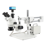 AmScope SM-4TZZ-30WR-HD4U SM-4 Series Zoom Trinocular Stereo Microscope 3.5X-1144X Magnification + 30W Cold Fiber Optic Ring Light Illuminator (0)
