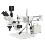 AmScope SM-4TX-30WY-HD4U SM-4 Series Zoom Trinocular Stereo Microscope 3.5X-45X Magnification + 30W Cold Fiber Optic Double Gooseneck Illuminator (1)
