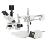 AmScope SM-4TZ-80M-HD4U SM-4 Series Zoom Trinocular Stereo Microscope 3.5X-90X Magnification + 80-LED Ring Light + 4K 8MP HDMI Camera (1)