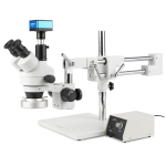 AmScope SM-4TZ-80M-HD4U SM-4 Series Zoom Trinocular Stereo Microscope 3.5X-90X Magnification + 80-LED Ring Light + 4K 8MP HDMI Camera (0)