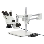 AmScope SM-4TYY-144-14M3 Zoom Trinocular Stereo Microscope 7X-135X Magnification w/ 144 LED Ring Light and 14MP USB 3.0 C-mount Camera on Double Arm Boom Stand (0)
