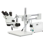 AmScope SM-4TZZ-FOD-HD22 Zoom Trinocular Stereo Microscope 3.5X-180X Magnification w/ 150W Halogen Dual Gooseneck Lights and 2MP HDMI CMOS C-Mount Camera on Double Arm Boom Stand (0)