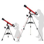 AmScope TLS-MEQ-60800 AmScope Refractor EQ Telescope with Equatorial Mount, 60mm Aperture, 800mm Focal Length, Stainless Steel Tripod and Red Dot Finder (3)
