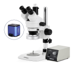 AmScope SM-1TNYY-80M-HD25 SM-1 Series Industrial Inspection Zoom Trinocular Stereo Microscope 7X-135X w/ HD 80 LED Ring Light and 5MP HDMI CMOS C-Mount Camera on Pillar Stand w/ Small Base (6)