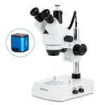 AmScope SM-2TP-HD2 SM-2 Series Simul-Focal Zoom Trinocular Stereo Microscope 7X-45X Magnification w/ Dual Halogen Lights and 2MP HDMI CMOS C-Mount Camera (5)