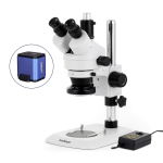 AmScope SM-1TNZ-144A-HD22 SM-1 Series Industrial Inspection Zoom Trinocular Stereo Microscope 3.5X-90X w/ Multi-Zone 144 LED and 2MP HDMI CMOS C-Mount Camera on Pillar Stand w/ Small Base (8)