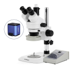 AmScope SM-1TNY-80AM-HD22 SM-1 Series Industrial Inspection Zoom Trinocular Stereo Microscope 7X-90X w/ 80 LED Direction Variable Ring Light and 2MP HDMI CMOS C-Mount Camera on Pillar Stand w/ Small Base (8)