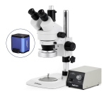 AmScope SM-1TNYY-80M-HD25 SM-1 Series Industrial Inspection Zoom Trinocular Stereo Microscope 7X-135X w/ HD 80 LED Ring Light and 5MP HDMI CMOS C-Mount Camera on Pillar Stand w/ Small Base (8)