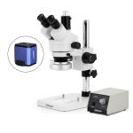 AmScope SM-1TSZZ-80M-HD25 SM-1 Series Zoom Trinocular Stereo Microscope 3.5X-180X w/ Heavy Duty 80 LED Ring Light and 5MP HDMI CMOS C-Mount Camera on Pillar Stand (8)