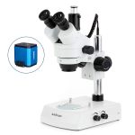 AmScope SM-2TP-HD2 SM-2 Series Simul-Focal Zoom Trinocular Stereo Microscope 7X-45X Magnification w/ Dual Halogen Lights and 2MP HDMI CMOS C-Mount Camera (7)