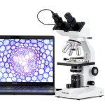 AmScope B100-MS-PB10-E1 B100 Series Binocular Compound Microscope 40X-1000X Magnification w/ LED Ligh, Mechanical Stage and 1MP Camera and Slide Kit (3)