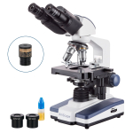 AmScope B120C-10M3 B120 Series Student & Professional LED Binocular Compound Microscope 40X-2500X w/ Siedentopf Head, 3D Mechanical Stage and 10MP USB 3.0 C-mount Camera (1)