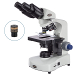 AmScope B340C-LED-3M3 B340 Series Student and Professional Siedentopf Binocular Compound Microscope 40X-2500X w/ 3W LED, 3D Mechanical Stage and 3MP USB 3.0 C-mount Camera (1)