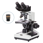 AmScope B390C-E B390 Series Binocular Compound Microscope 40X-2500X Magnification w/ 20W Halogen, 3D Mechanical Stage and 1MP Digital Camera (1)