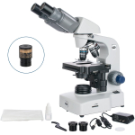 AmScope B450B-SP-E1 B450 Series Semi-Plan LED Biological Binocular Compound Microscope 40X-2000X Magnification w/ 3D Mechanical Stage and 1MP Digital Camera (1)