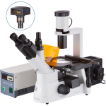 AmScope IN300T-FL-MBI3 IN300 Series Inverted Phase-Contrast Biological EPI-Fluorescent Trinocular Compound Microscope 40X-400X w/ 30W Halogen and 1.2MP USB 3.0 C-mount Camera (4)