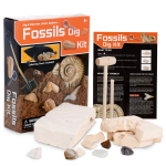 AmScope M30-ABS-KT2-KVB2 IQCrew KIDS - Black Metal Arm Starter Kids Student Compound Microscope Kit w/ Fossil Dig Activity Kit and Insect Slides (3)