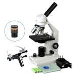 AmScope M200-MS-LED-E1 M200 Series LED Student Monocular Compound Microscope 40X-400X Magnification w/ Mechanical Caliper and 1MP Digital Camera (1)