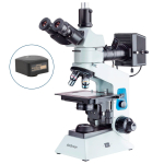 AmScope ME580BC-PZ-2L-5M Compact Metallurgical Upright Binocular Compound Microscope 40X-1250X Magnification w/ Dual Illumination Polarized Light and 5MP USB 2.0 C-mount Camera (3)