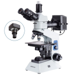 AmScope ME580T-PZ-2L ME508 Series Compact Trinocular Metallurgical Compound Microscope Dual Illumination Polarized Light w/Optional Digital Camera (1)