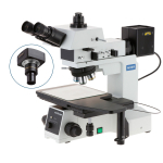 AmScope ME600TB-5M Brightfield, Darkfield and Polarizing Metallurgical Upright Trinocular Compound Microscope 50X-1000X Magnification w/ Large-Format Stage and 5MP USB 2.0 C-mount Camera (1)
