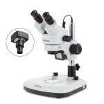 AmScope SM-1BY-PL-8M SM-1 Series Zoom Binocular Stereo Microscope 7X-90X Magnification w/ 8MP USB 2.0 C-mount Camera on Pillar Stand (1)