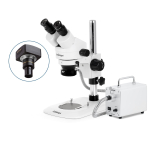 AmScope SM-1BNZ-30WR-5M SM-1 Series Zoom Binocular Stereo Microscope 3.5X-90X w/ 30W LED Fiber Optic Ring Light and 5MP USB 2.0 C-mount Camera on Compact Pillar Stand (1)