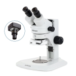 AmScope SM-1BRZZ-144S-5M3 SM-1 Series Super Widefield Zoom Binocular Stereo Microscope 3.5X-180X w/ 144 LED Compact Ring Light and 5MP USB 3.0 C-mount Camera on Track Stand (1)