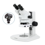 AmScope SM-1BRYY-80S-5M SM-1 Series Super Widefield Zoom Binocular Stereo Microscope 7X-135X w/ 80 LED Compact Ring Light and 5MP USB 2.0 C-mount Camera on Track Stand (1)