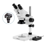 AmScope SM-1BSX-144-18M3 SM-1 Series Inspection and Dissecting Zoom Binocular Stereo Microscope 3.5X-45X w/ 144 LED Ring Light and 18MP USB 3.0 C-mount Camera on Compact Pillar Stand (1)