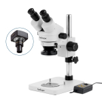 AmScope SM-1BS-144A-10M SM-1 Series Inspection and Dissecting Zoom Binocular Stereo Microscope 7X-45X w/ Multi-Zone 144 LED and 10MP USB 2.0 C-mount Camera on Compact Pillar Stand (1)