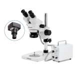 AmScope SM-1BSX-30WR-M SM-1 Series Inspection and Dissecting Zoom Binocular Stereo Microscope 3.5X-45X w/ 30W LED Fiber Optic Ring Light and 1.3MP USB 2.0 C-mount Camera on Compact Pillar Stand (1)