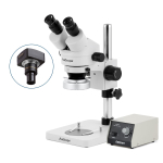 AmScope SM-1BS-80M-5M3 SM-1 Series Inspection and Dissecting Zoom Binocular Stereo Microscope 7X-45X w/ HD 80 LED Ring Light and 5MP USB 3.0 C-mount Camera on Compact Pillar Stand (1)