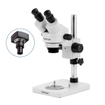 AmScope SM-1BSX-56S-5M SM-1 Series Inspection and Dissecting Zoom Binocular Stereo Microscope 3.5X-45X w/ 56 LED Compact Ring Light and 5MP USB 2.0 C-mount Camera on Compact Pillar Stand (1)