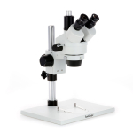AmScope SM-1TX-RL-3M SM-1 Series Zoom Trinocular Stereo Microscope 3.5X-45X Magnification w/ Dual LED, 3MP USB 2.0 C-mount Camera on Track Stand (10)