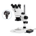 AmScope SM-1TNZ-144A-5M3 SM-1 Series Industrial Inspection Zoom Trinocular Stereo Microscope 3.5X-90X w/ Multi-Zone 144 LED and 5MP USB 3.0 C-mount Camera on Pillar Stand w/ Small Base (1)