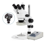 AmScope SM-1TNZ-80AM-8M SM-1 Series Industrial Inspection Zoom Trinocular Stereo Microscope 3.5X-90X w/ 80 LED Direction Variable Ring Light and 8MP USB 2.0 C-mount Camera on Pillar Stand w/ Small Base (1)
