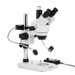 AmScope SM-1TN-8W 7X-45X Trinocular Industrial Inspection Zoom Stereo Microscope w/8W LED Dual Gooseneck Illuminator on Pillar Stand w/ Small Base (4)