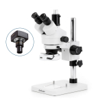 AmScope SM-1TSY-144S-3M3 SM-1T Series Trinocular Zoom Stereo Microscope 7X-90X Magnification w/ 144 LED Compact Ring Light and 3MP USB 3.0 C-mount Camera on Pillar Stand (1)