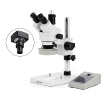 AmScope SM-1TSZZ-80AM-3M SM-1 Series Zoom Trinocular Stereo Microscope 3.5X-180X w/ 80 LED Direction Variable Ring Light and 3MP USB 2.0 C-mount Camera on Pillar Stand (1)