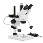 AmScope SM-1TS-8W 7X-45X Trinocular Stereo Zoom Microscope w/8W LED Dual Gooseneck Illuminator on Pillar Stand (3)