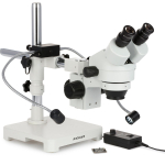 AmScope SM-3B-8W 7X-45X Binocular Stereo Zoom Microscope w/8W LED Dual Gooseneck Illuminator on Single Arm Boom Stand (3)