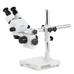 AmScope SM-3B-8W 7X-45X Binocular Stereo Zoom Microscope w/8W LED Dual Gooseneck Illuminator on Single Arm Boom Stand (5)