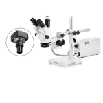 AmScope SM-3NTPX-FOD-8M SM-3 Series Simul-Focal Lockable Zoom Trinocular Stereo Microscope 3.5X-45X w/ 150W Halogen Dual Gooseneck Lights and 8MP USB 2.0 C-mount Camera on Single Arm Boom Stand (1)
