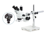 AmScope SM-3TP-64S SM-3 Series Simul-Focal Zoom Trinocular Stereo Microscope 7X-45X Magnification with 64 LED Ring Light (1)