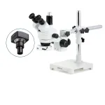 AmScope 3.5X-90X Trinocular Zoom Stereo Microscope With 1.3MP USB Camera & Boom Stand SM-4TZ-FRL-MB